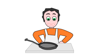 Un bobo veut cuisiner un plat authentique.